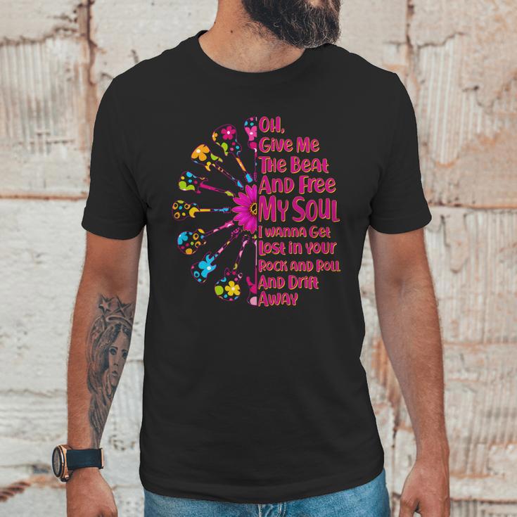 Give Me The Beat Hippie Guitars Unisex T-Shirt Gifts for Him