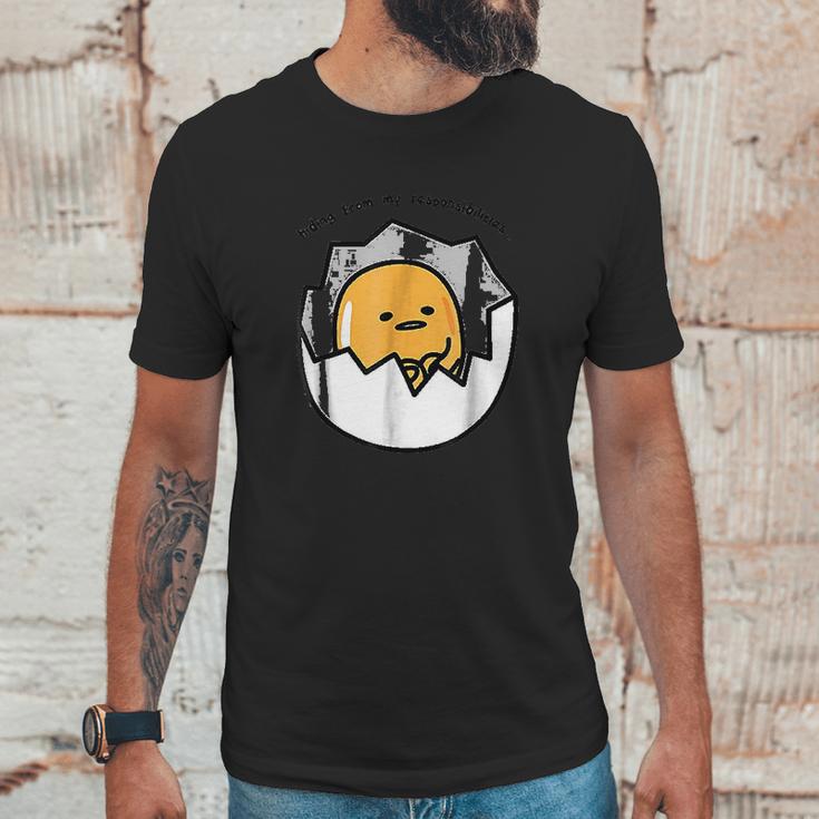 Gudetama The Lazy Egg Hiding From Responsibilities Unisex T-Shirt Gifts for Him