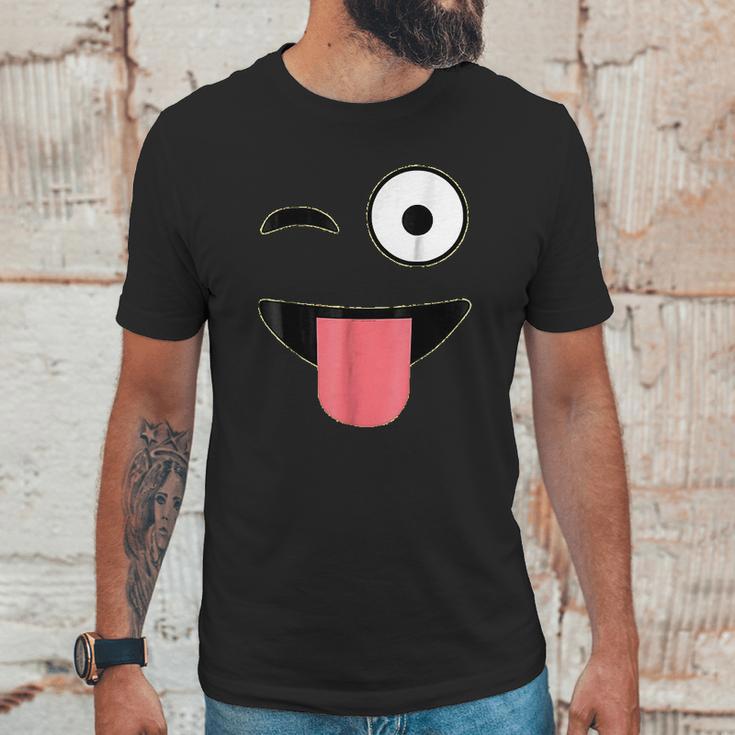 Halloween Costume Emoji Face Wink Eye Tongue Unisex T-Shirt Gifts for Him