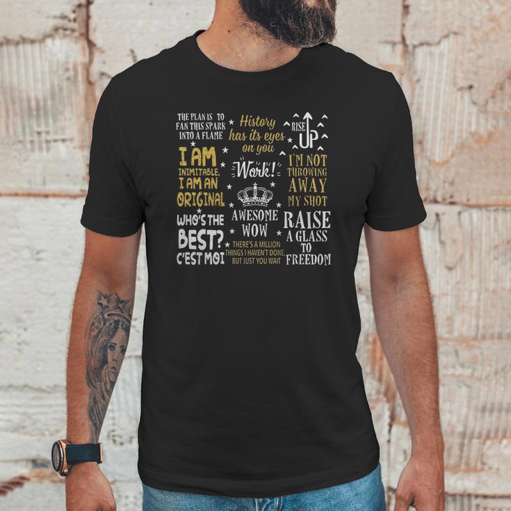 Hamilton Musical Quotes Unisex T-Shirt Gifts for Him