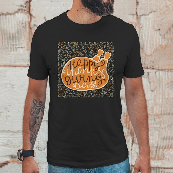 Happy Thanksgiving Day Turkey Pumpkin Logo Unisex T-Shirt Gifts for Him