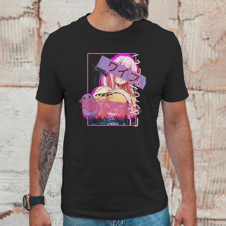 Hentai Vaporwave Concept Design Lewd Japanese Oppai Girl Unisex T-Shirt Gifts for Him