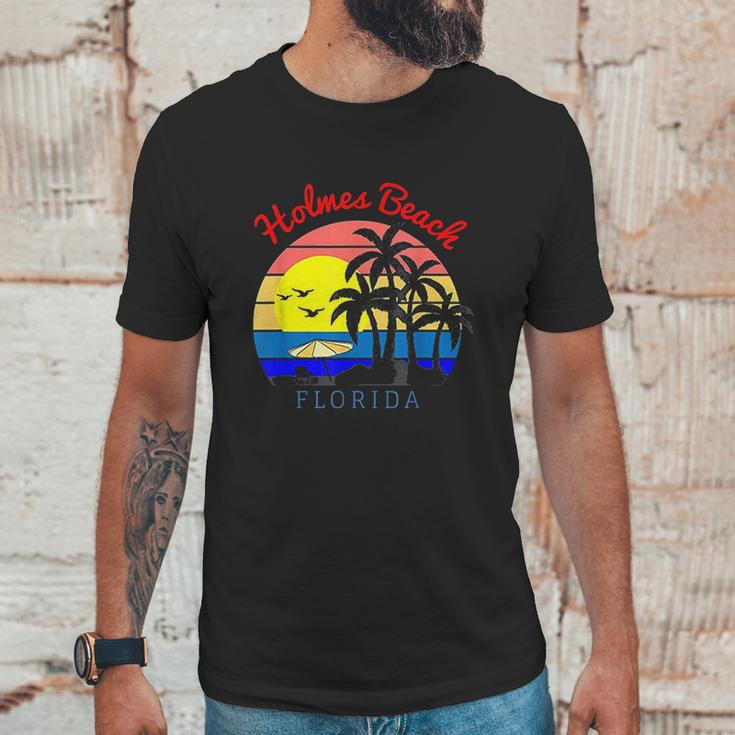 Holmes Beach Florida Vintage Retro Beach Sunset Unisex T-Shirt Gifts for Him