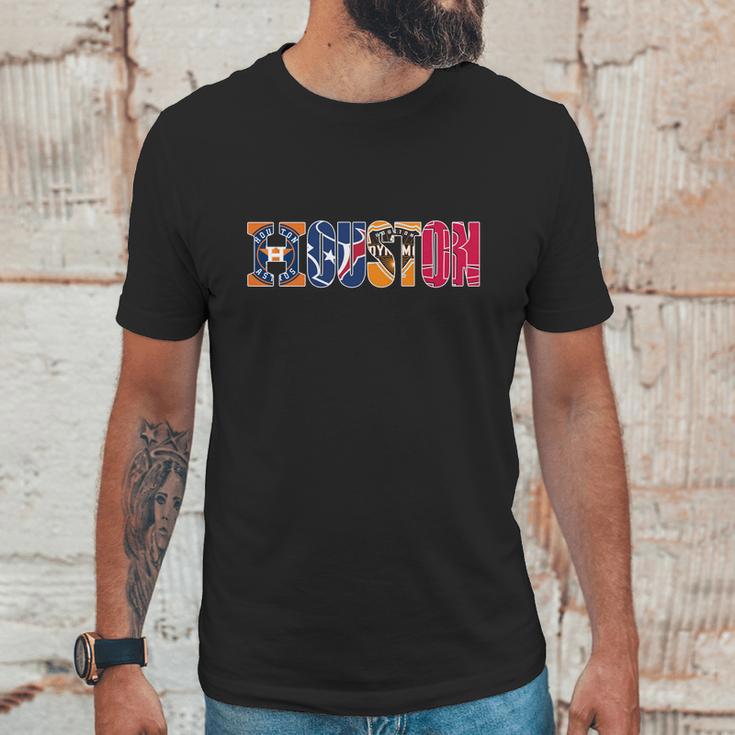 Houston 4 Teams Tshirt Houston 4 Teams Hoodies Unisex T-Shirt Gifts for Him