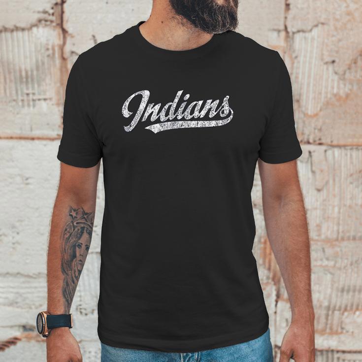 Indians Mascot Vintage Sports Name Design Unisex T-Shirt Gifts for Him