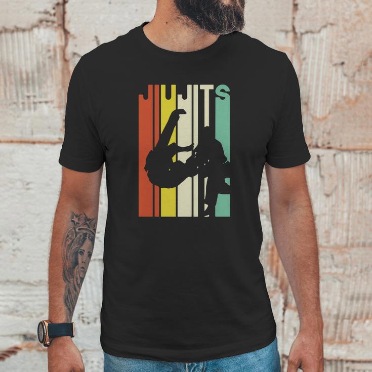 Jiu Jitsu Silhouette Bjj Brazilian Jiu Jitsu Retro Unisex T-Shirt Gifts for Him