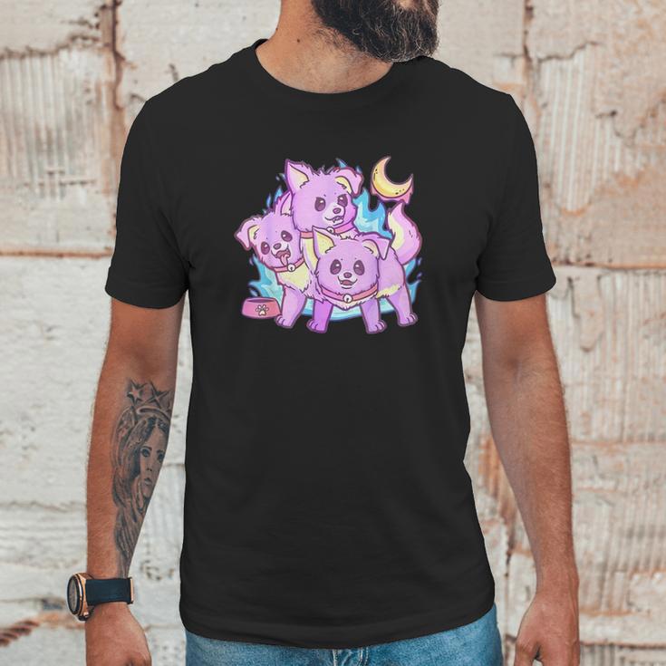 Kawaii Pastel Goth 3 Headed Dog Anime Unisex T-Shirt Gifts for Him