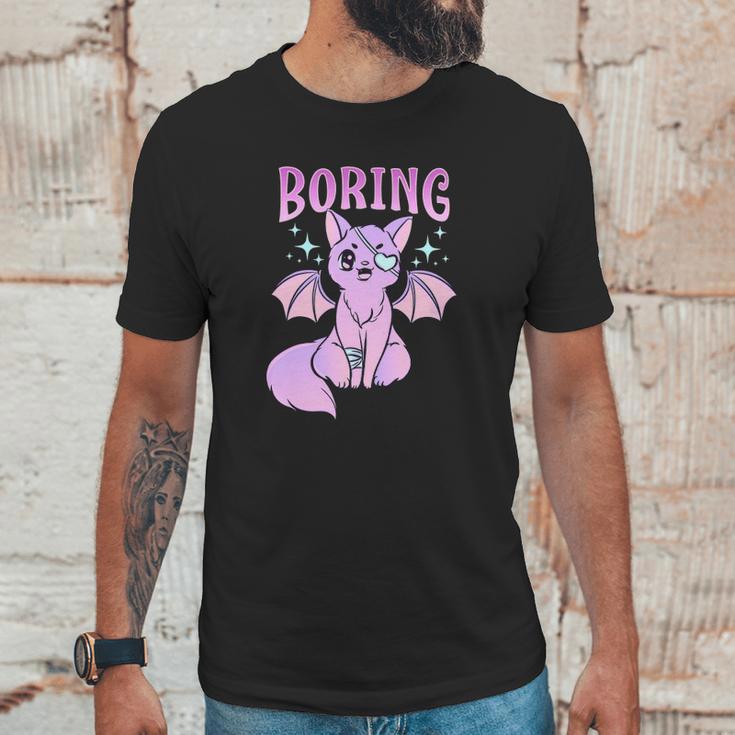 Kawaii Pastel Goth Cute Creepy Bat Cat Anime Theme Unisex T-Shirt Gifts for Him