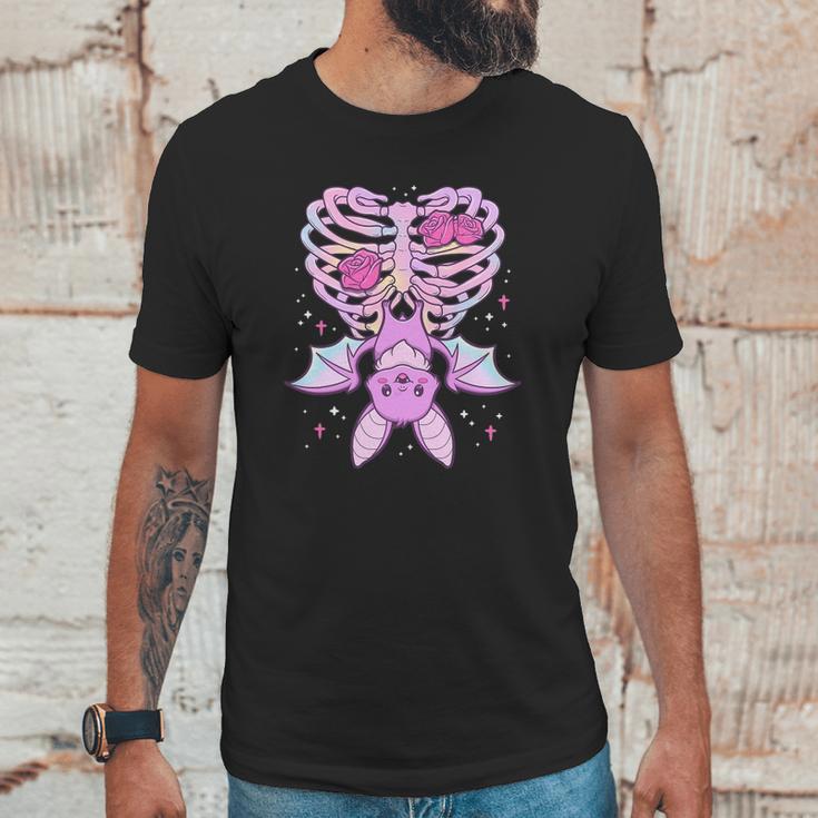 Kawaii Pastel Goth Cute Creepy Bat Skeleton Unisex T-Shirt Gifts for Him