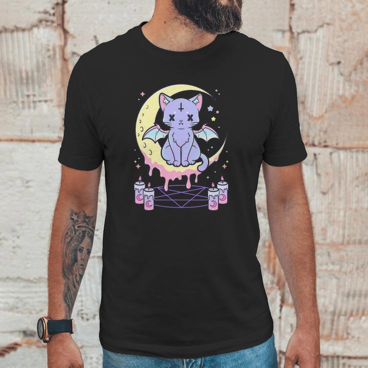 Kawaii Pastel Goth Cute Creepy Black Cat Unisex T-Shirt Gifts for Him