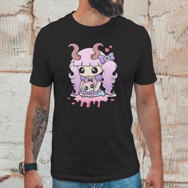 Kawaii Pastel Goth Cute Creepy Girl Anime Skull Unisex T-Shirt Gifts for Him