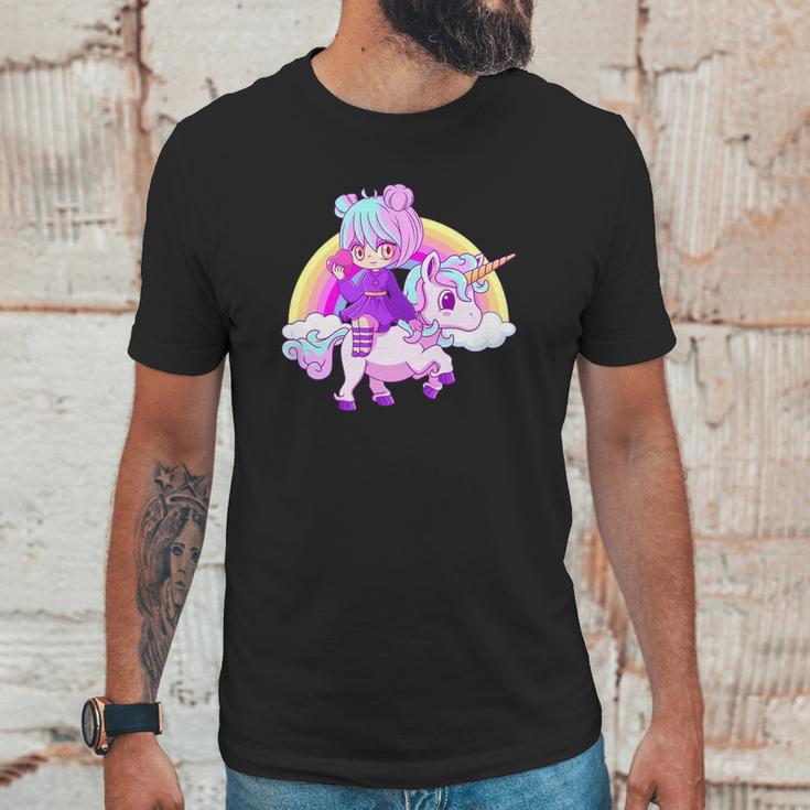 Kawaii Pastel Goth Unicorn Japanese Anime Girl Menhera Unisex T-Shirt Gifts for Him