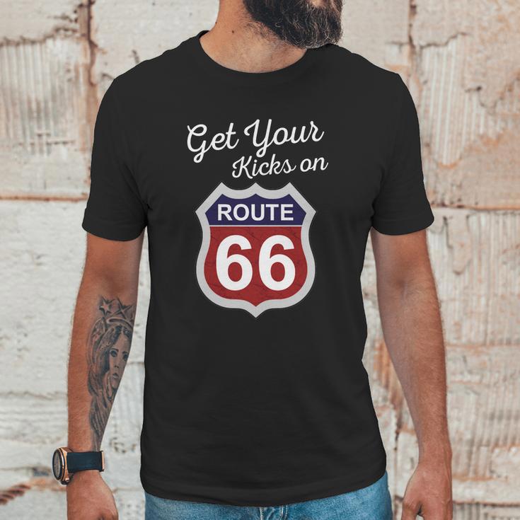 Get Your Kicks Route 66 Distressed &S Unisex T-Shirt Gifts for Him