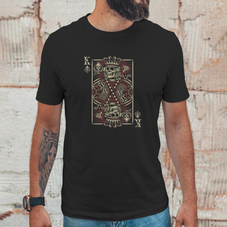 King Of Spades Skull Tshirt Men Poker Card Game Biker Grunge T-Shirt Unisex T-Shirt Gifts for Him