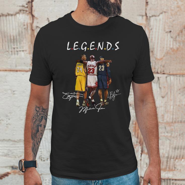 Kobe Bryant Michael Jordan And Lebron James Legends Friends Shirt Unisex Tee Unisex T-Shirt Gifts for Him