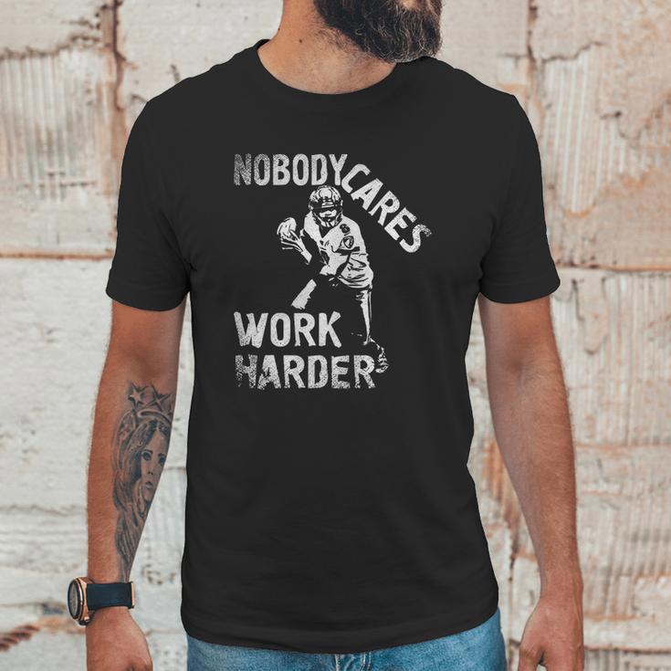 Lamar Jackson Nobody Cares Work Harder T-Shirt Unisex T-Shirt Gifts for Him