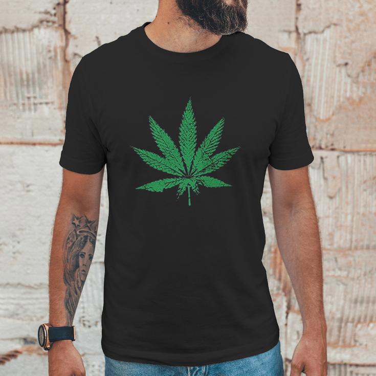 Leaf Faded And Distressed Pot Leaf Unisex T-Shirt Gifts for Him