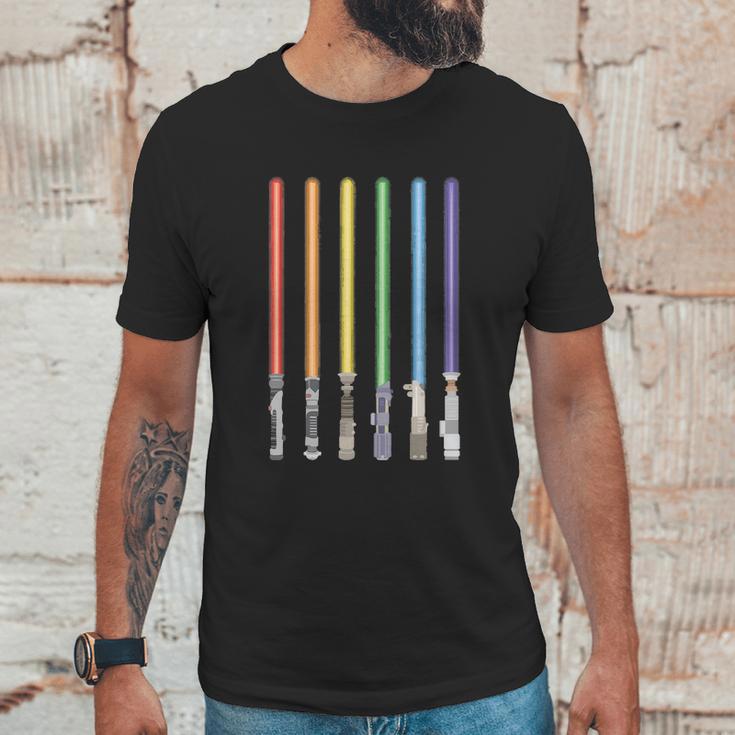 Lgbt Light Sword Pride Saber Ally Lgbtq Graphic Design Printed Casual Daily Basic Unisex T-Shirt Gifts for Him