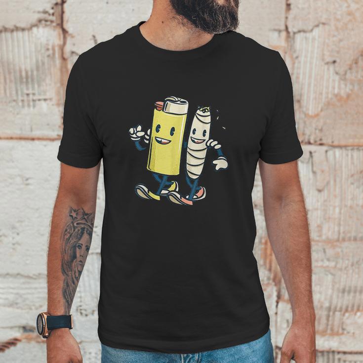 Lighter Joint Friends Smoking Marijuana Unisex T-Shirt Gifts for Him