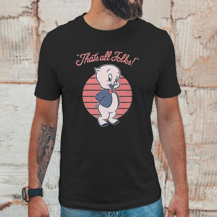 Looney Tunes Porky Pig That Is All Folks Unisex T-Shirt Gifts for Him