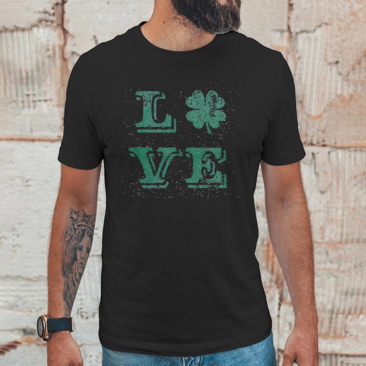 Love Lucky Clover Saint Patricks Day Cute Irish St Patty Shamrock Unisex T-Shirt Gifts for Him