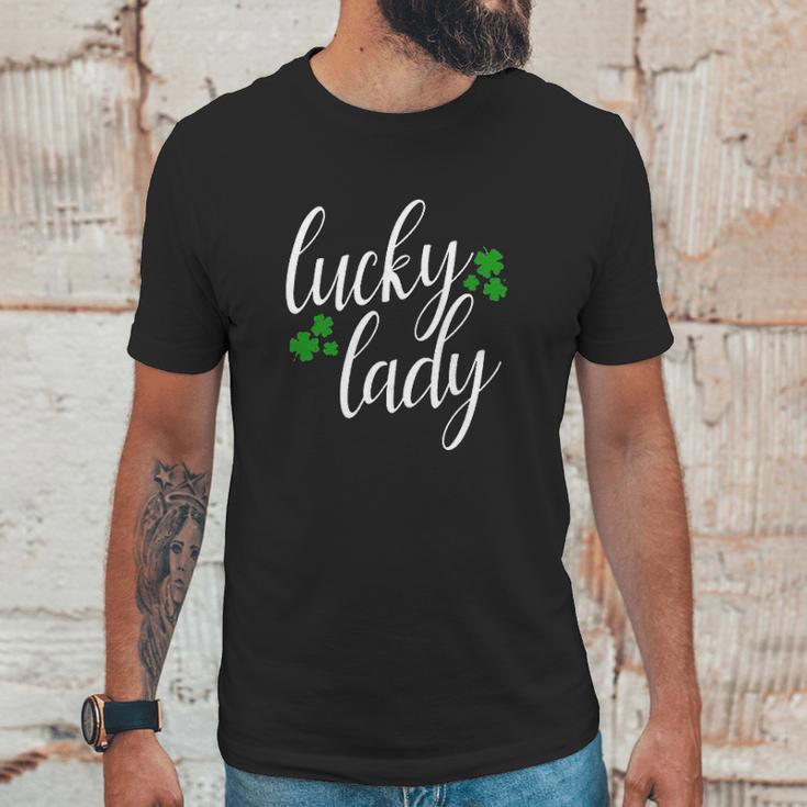 Lucky Lady St Patricks Day Dark Heather Unisex T-Shirt Gifts for Him