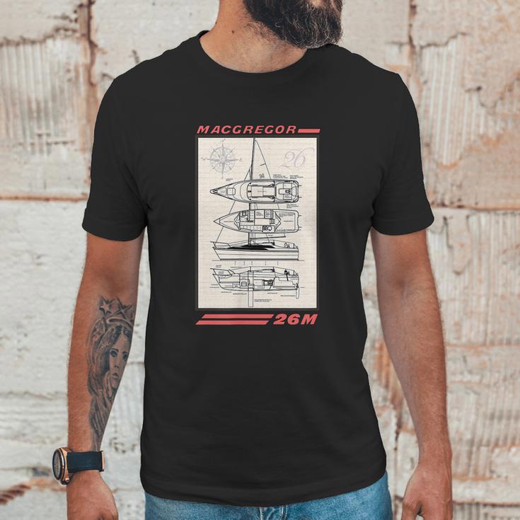 Macgregor 26M Sailboat Line Drawing Graphic Design Printed Casual Daily Basic Unisex T-Shirt Gifts for Him