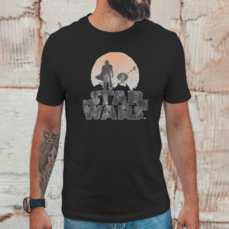 The Mandalorian Sleeping Child Silhouette Unisex T-Shirt Gifts for Him