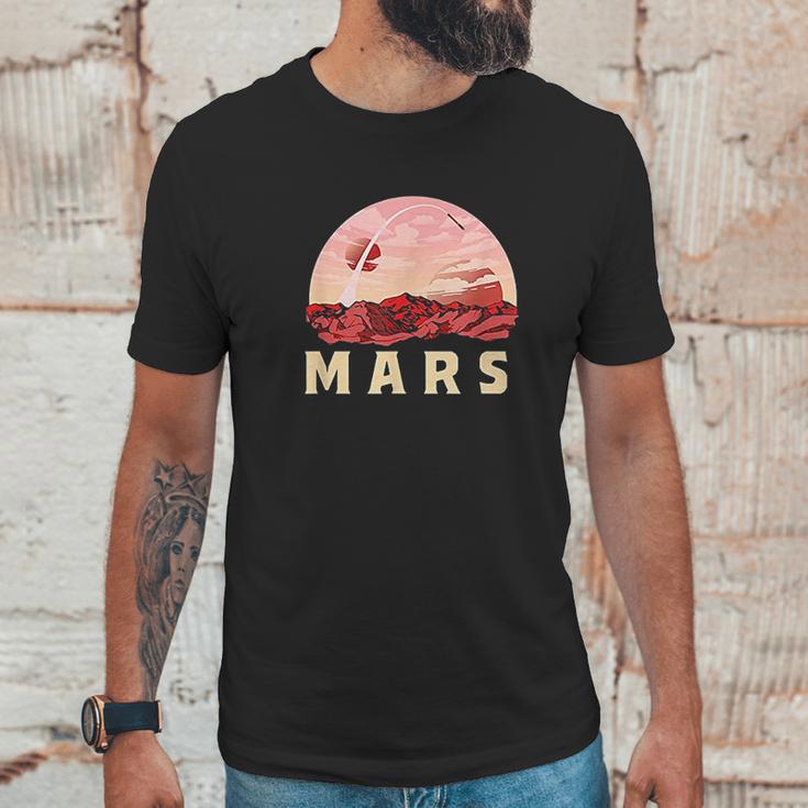 Mars Retro Minimalist 80S Style Martian Space Unisex T-Shirt Gifts for Him