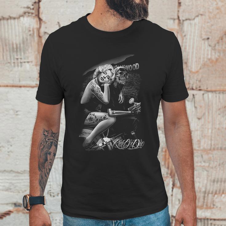 Mens David Gonzales Art Dga Hollywood Homegirl Ride Or Die Unisex T-Shirt Gifts for Him