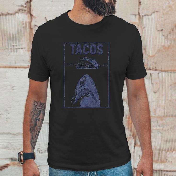 Mens Tacos Shark Funny Jaws Cinco De Mayo Unisex T-Shirt Gifts for Him