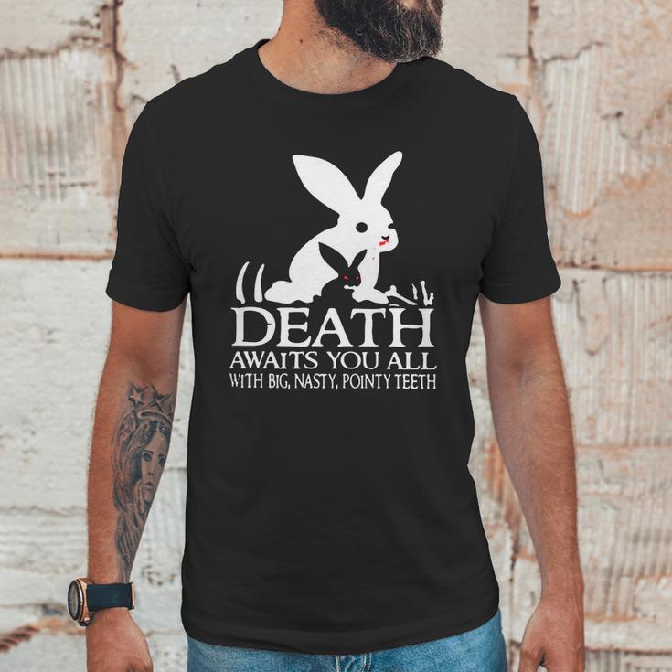 Monty Python Rabbit Death Awaits You All With Big Nasty Pointy Teeth Unisex T-Shirt Gifts for Him