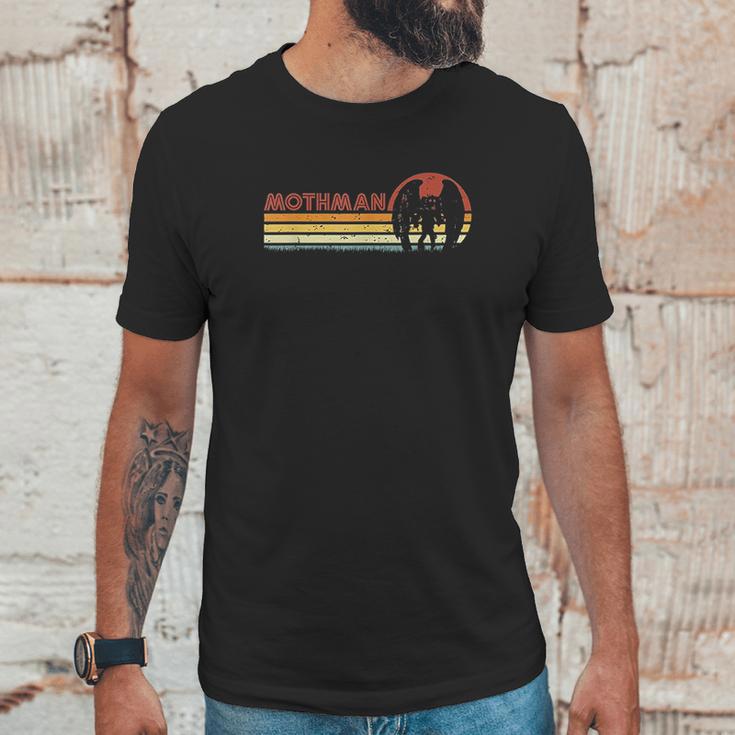 Mothman Retro Stripes Vintage Point Pleasant Cryptid Unisex T-Shirt Gifts for Him