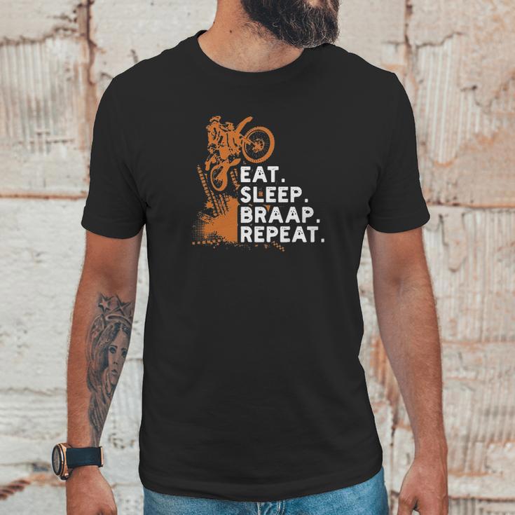 Motocross Eat Sleep Braap Repeat Unisex T-Shirt Gifts for Him