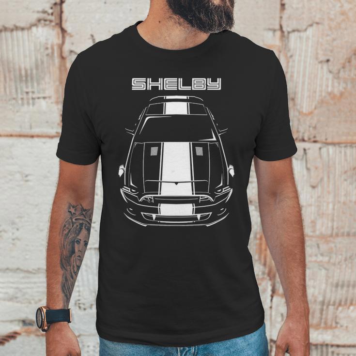 Mustang Shelby Gt500 Super Snake 2013 2014 White Stipe Unisex T-Shirt Gifts for Him