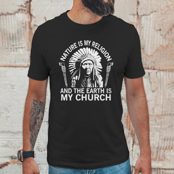 Nature-Is-My-Religion-And-The-Earth-Is-My-Church Shirt Unisex T-Shirt Gifts for Him