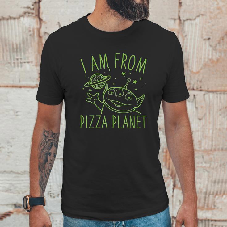 Neon Green Alien Pizza Planet Unisex T-Shirt Gifts for Him