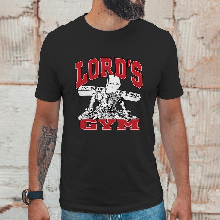 New Motivation Bodybuilder The Lords Gym Cool Design Unisex T-Shirt Gifts for Him