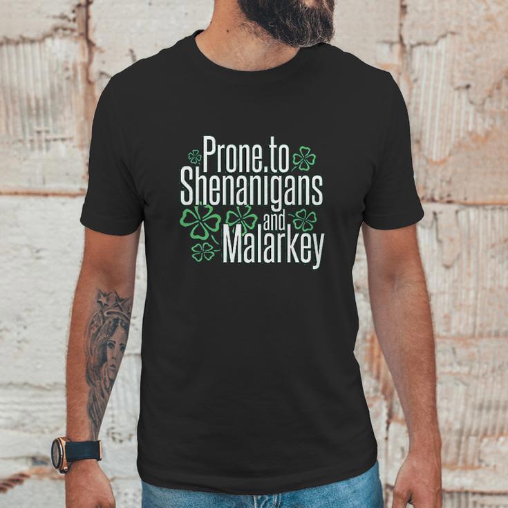 Panoware St Patricks Day Prone To Shenanigans And Malarkey Unisex T-Shirt Gifts for Him