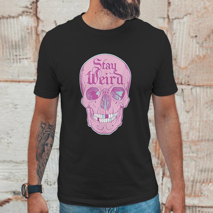 Pastel Goth Girl Stay Weird Emo Pink Skull Unisex T-Shirt Gifts for Him