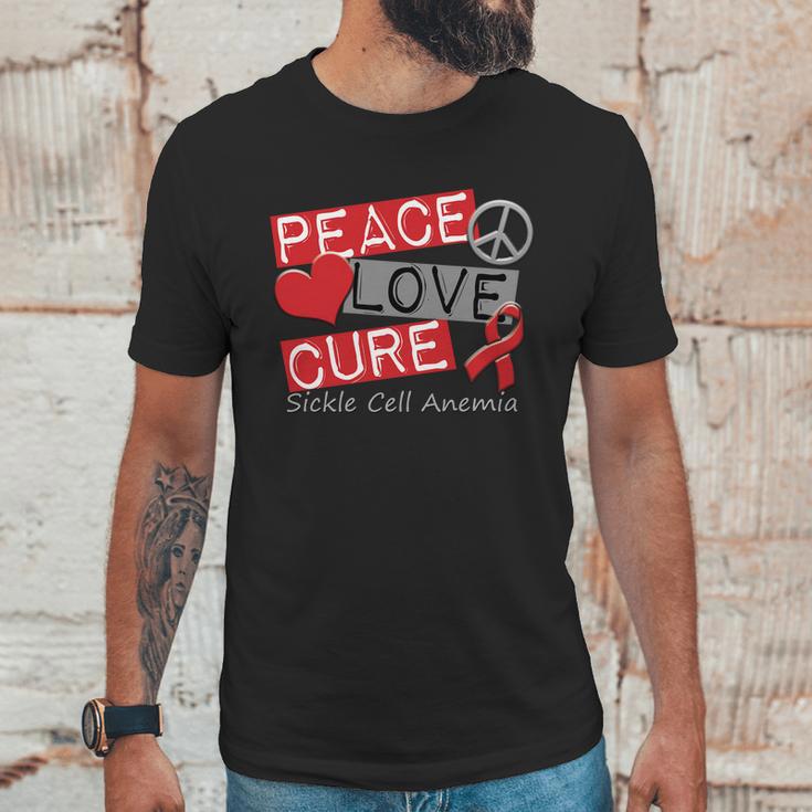 Peace Love Cure Sickle Cell Anemia Unisex T-Shirt Gifts for Him