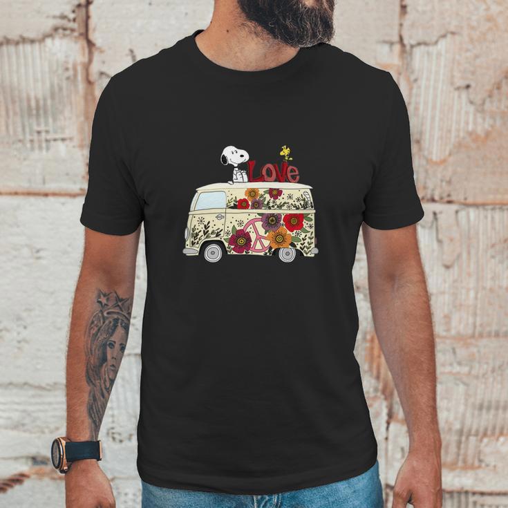 Peace And Love Are All We Need Volkswagen Bus Snoopy Shirts Unisex T-Shirt Gifts for Him