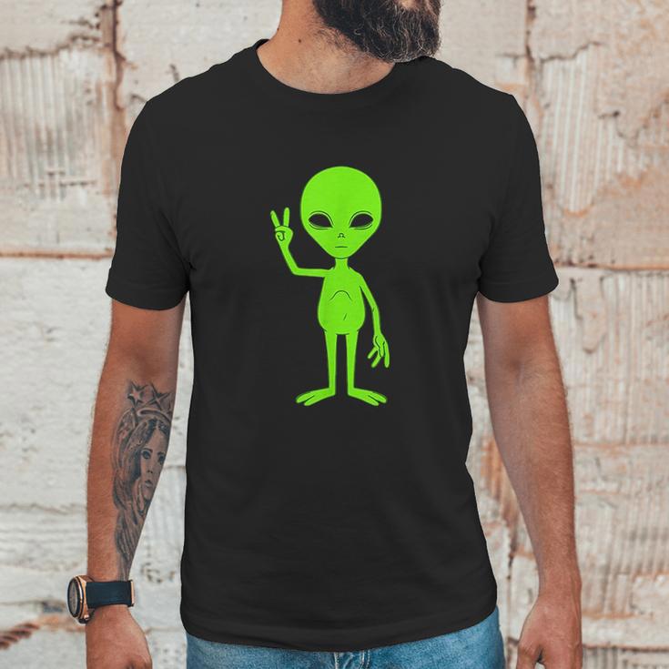 We Come In Peach Sign Hippie Green Alien Ufo Martian Unisex T-Shirt Gifts for Him