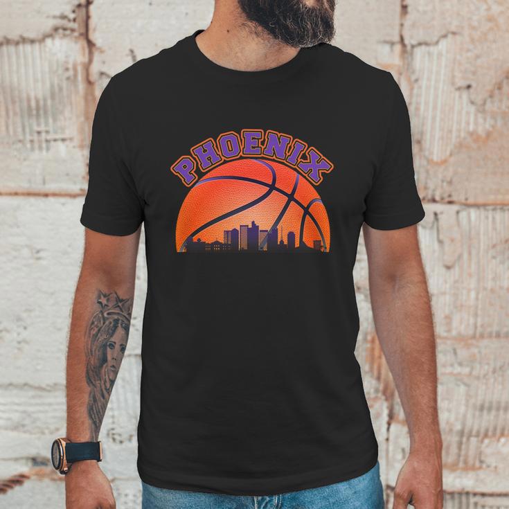 Phoenix Arizona Basketball City Skyline Unisex T-Shirt Gifts for Him