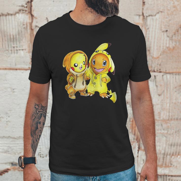 Pikachu And Pikachu Charmander Pokemon Unisex T-Shirt Gifts for Him