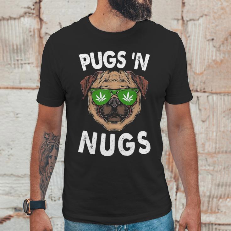 Pugs N Nugs Cute Pug Dog Lover Cannabis Marijuana Gift Unisex T-Shirt Gifts for Him