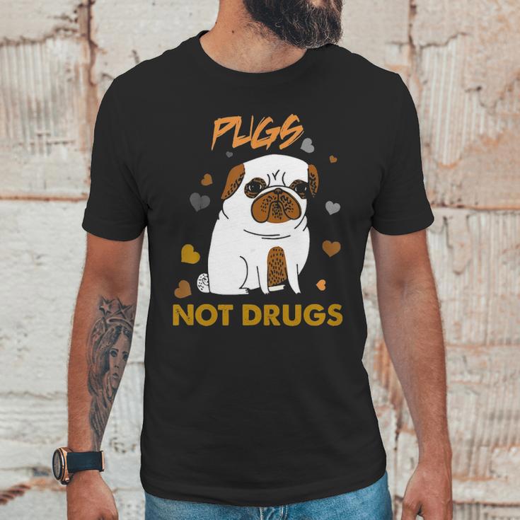 Pugs Not Drugs Pug Lover Dog Owner Funny Presents Unisex T-Shirt Gifts for Him