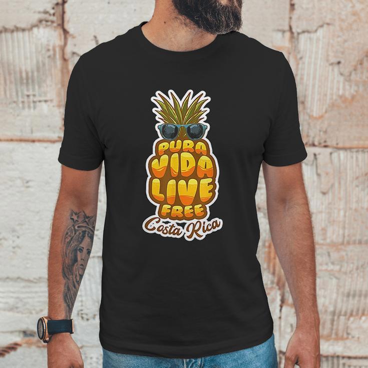 Pura Vida Pineapple Retro Simple Pure Life Costa Ricans Gift Unisex T-Shirt Gifts for Him