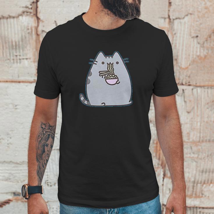 Pusheen The Cat Eating Noodles Juniors Unisex T-Shirt Gifts for Him