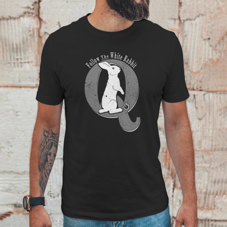 Q Anon T-Shirt Follow The White Rabbit Pocket Watch Wwg1wga Unisex T-Shirt Gifts for Him